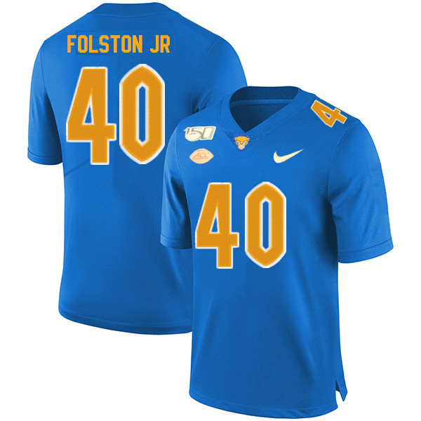 2019 Men #40 James Folston Jr. Pitt Panthers College Football Jerseys Sale-Royal